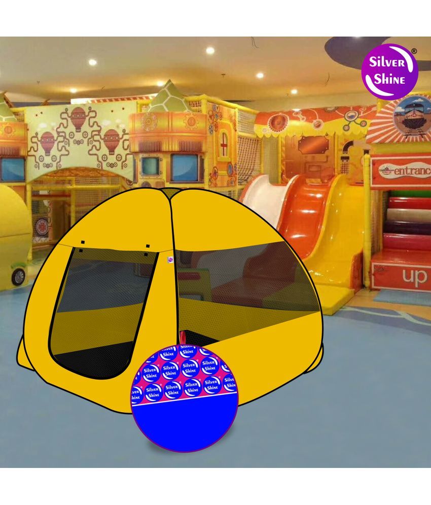     			Foldable Yellow Patterns Popup Kids Play Tent House