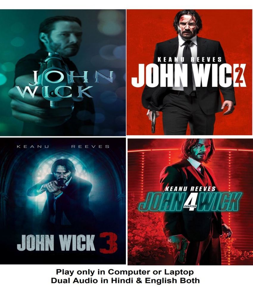     			John Wick 1 to 4 (4 Movies) in Hindi & English both play only in Computer or Laptop HD Quality without Poster