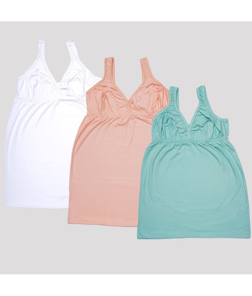     			MYLSA Pack of 3 Camisole With Bra Cotton Camisoles ( Grey )