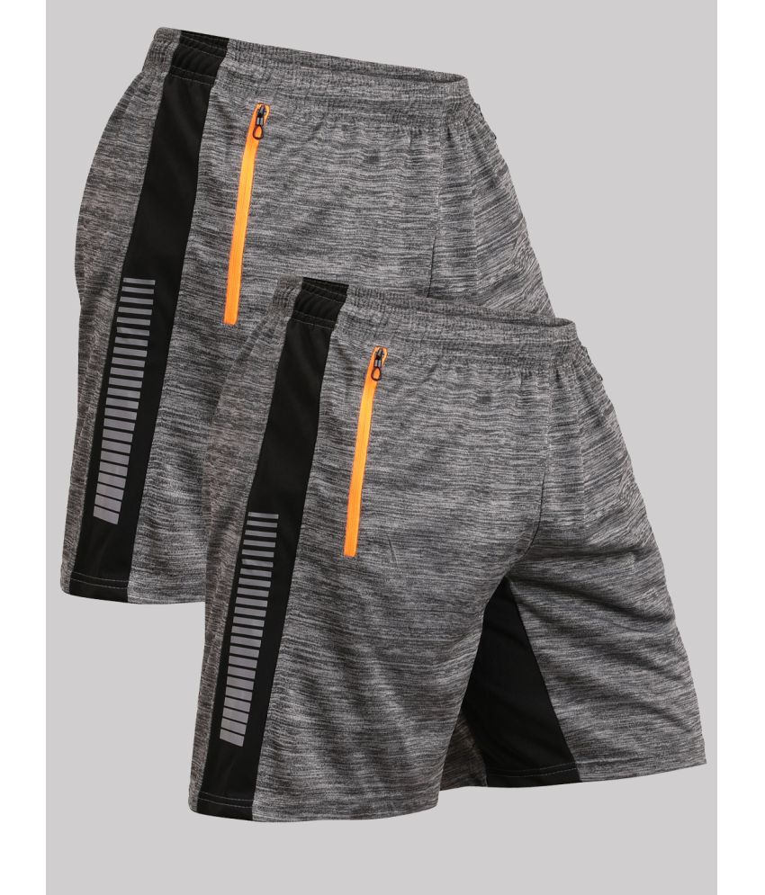     			NEVER LOSE Grey Polyester Men's Cycling Shorts ( Pack of 2 )