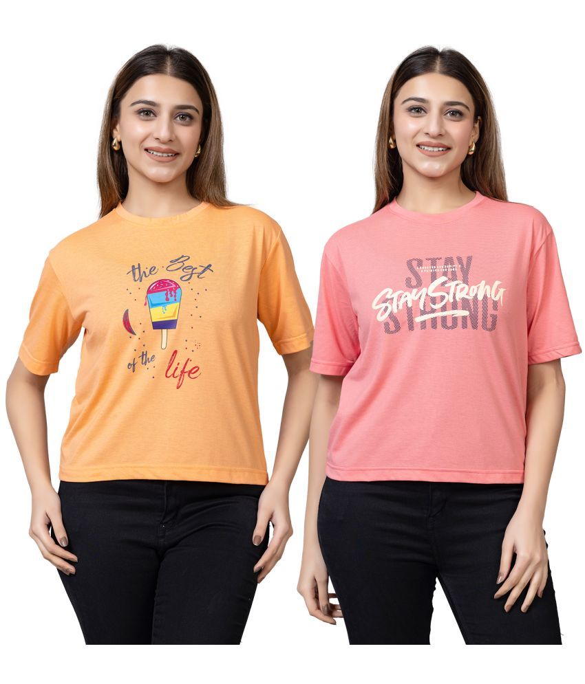     			PROBASIC Pack of 2 Cotton Blend Women's T-Shirt ( Multicolor 1 )