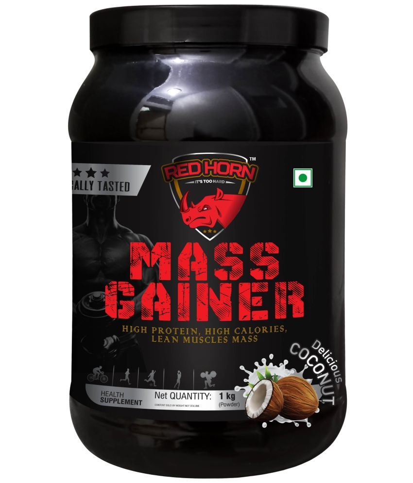     			RED HORN Mass Gainer | High Protein, High Calories for Lean Muscle Mass Gain | 1 kg Coconut