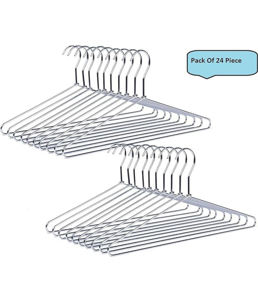     			RONISH Stainless Steel Standard Clothes Hangers ( Pack of 20 )