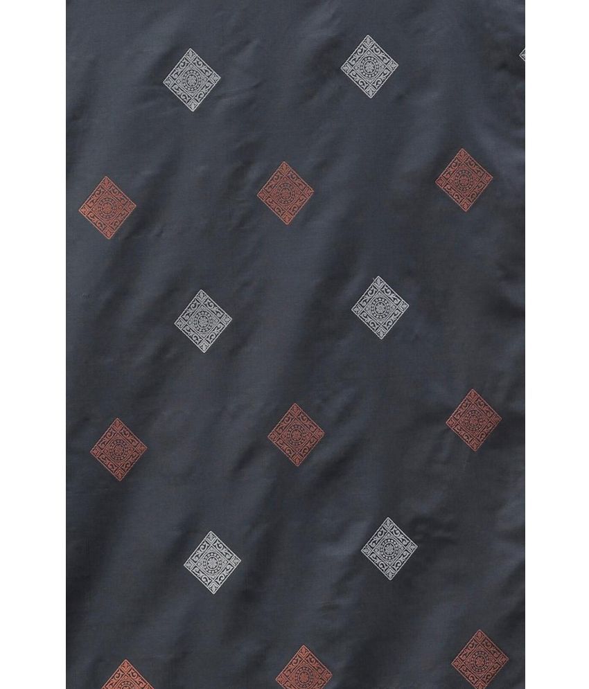     			SAREEKART FAB Pack of 1 Kanjivaram Silk Self Design Saree With Blouse Piece ( Grey )