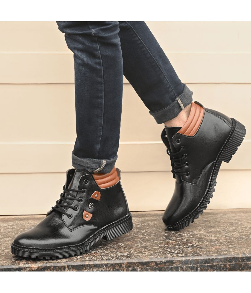     			STALAG Black Men's Casual Boots