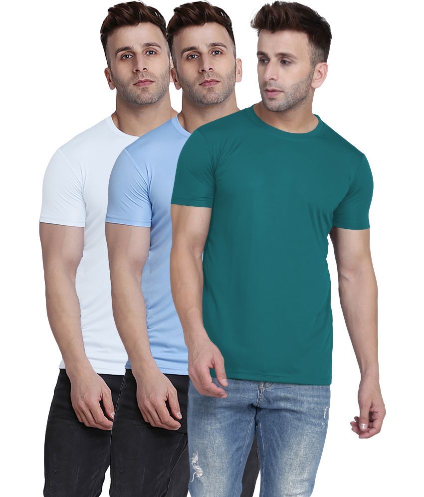     			TQH Polyester Slim Fit Solid Half Sleeves Men's Round T-Shirt - Multicolor8 ( Pack of 1 )