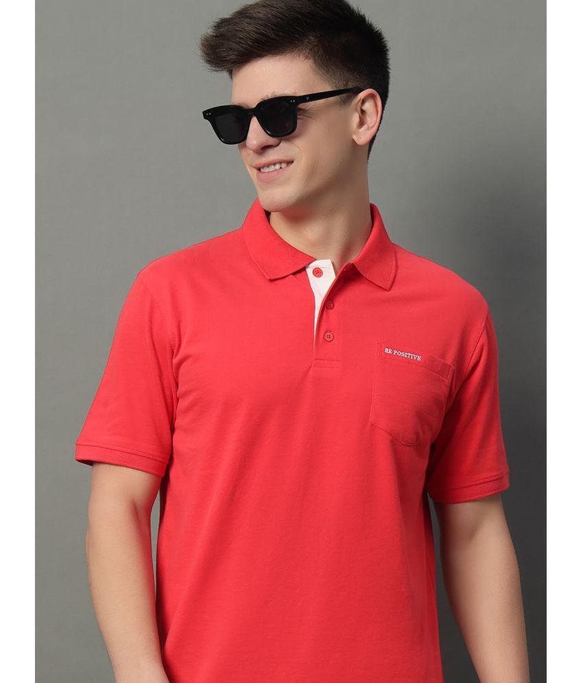     			GET GOLF Pack of 1 Cotton Blend Regular Fit Solid Half Sleeves Men's Polo T Shirt ( Red )