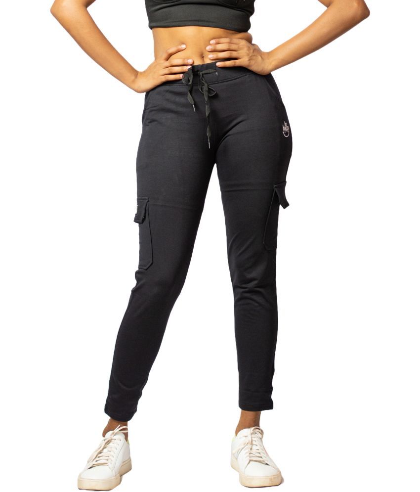     			MULTIWA Black Cotton Blend Women's Gym Trackpants ( Pack of 1 )