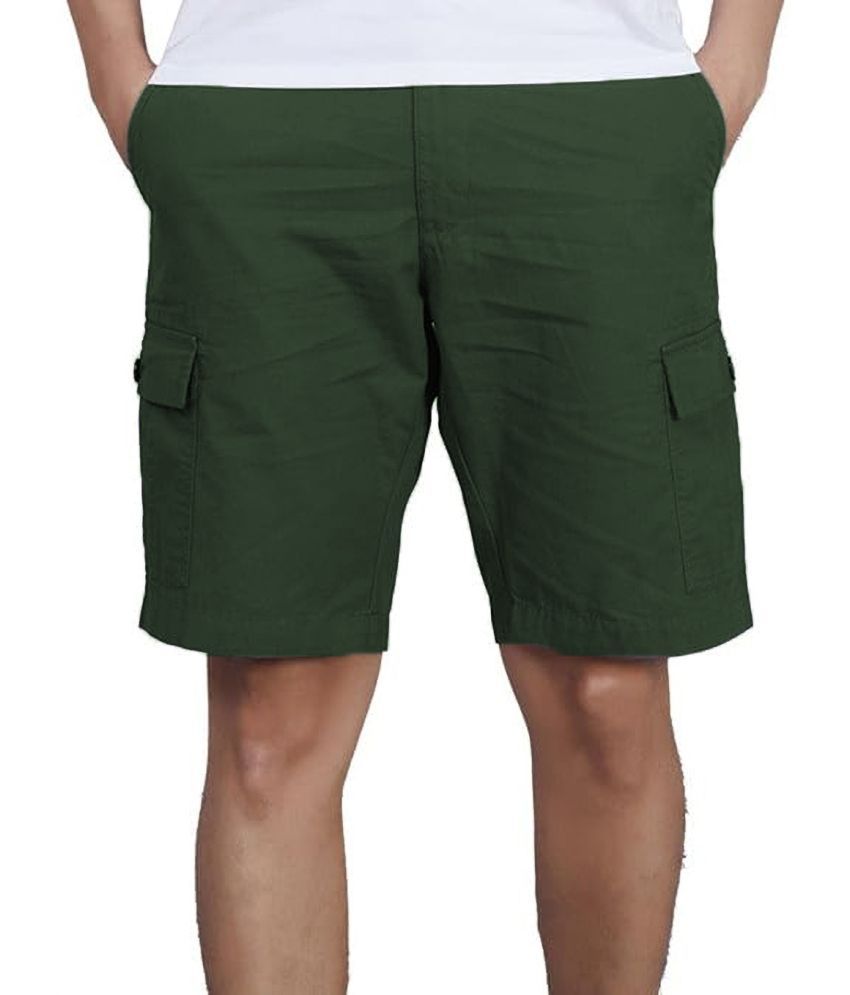     			MULTIWA Green Cotton Men's Shorts ( Pack of 1 )