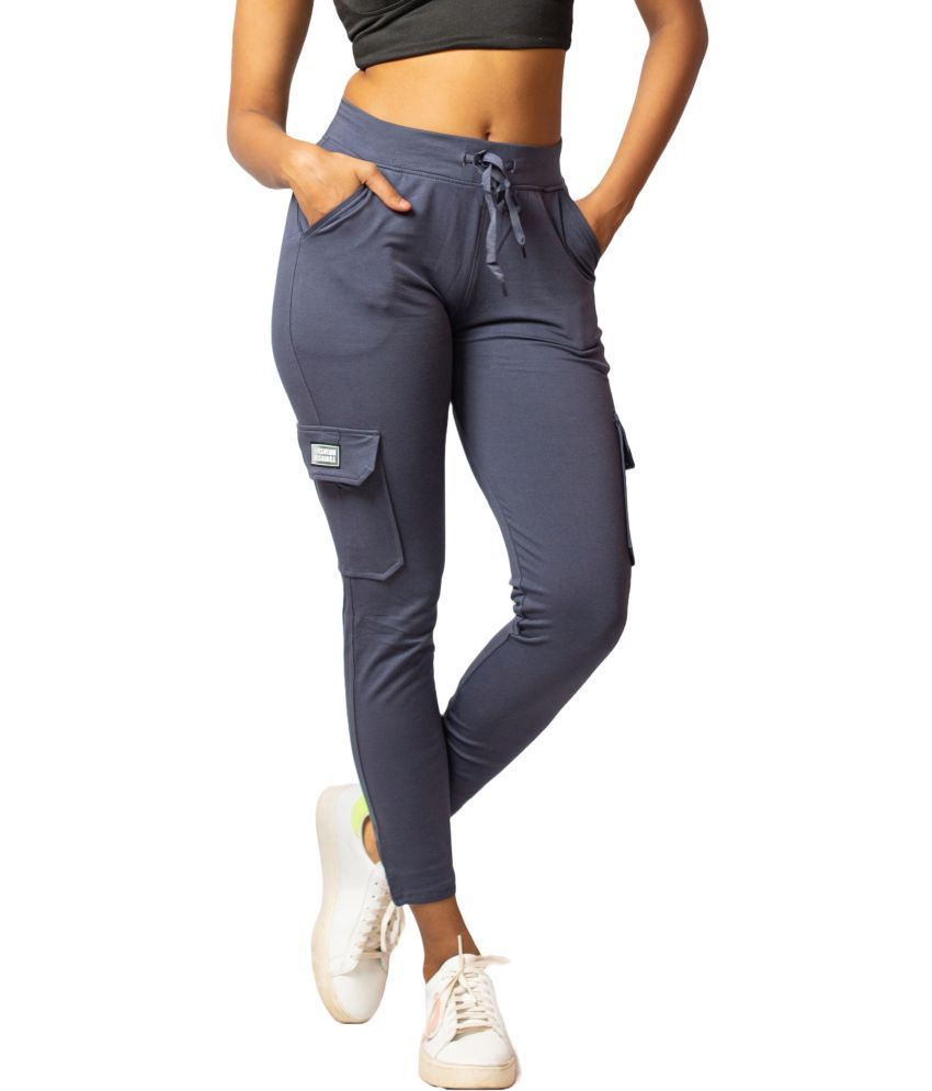     			MULTIWA Grey Cotton Blend Women's Gym Trackpants ( Pack of 1 )