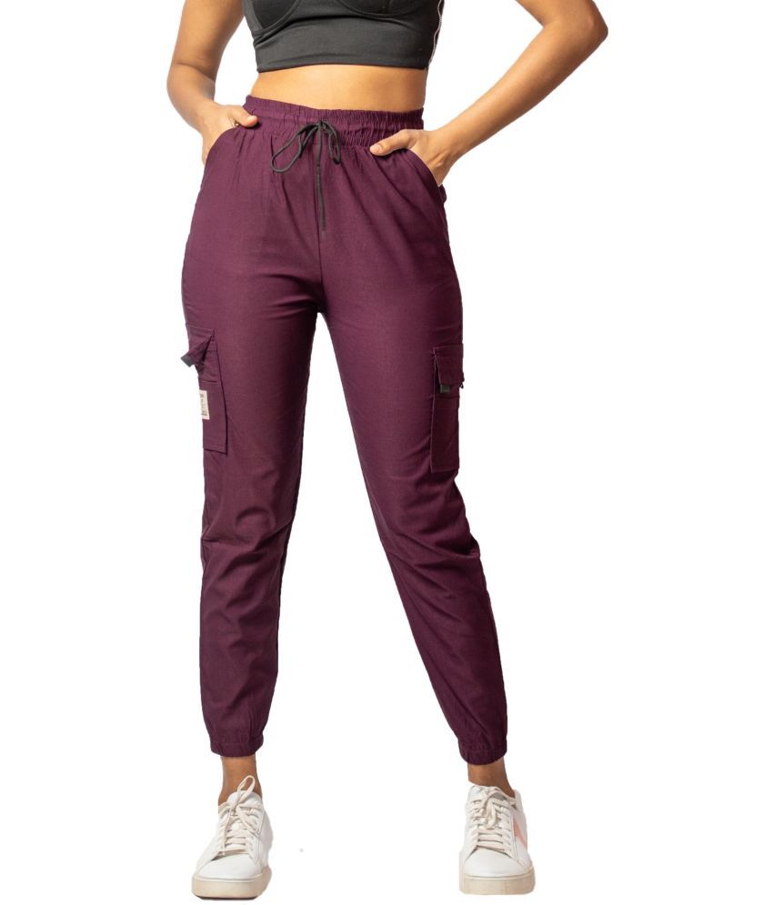     			MULTIWA Pack of 1 Nylon Regular Women's Joggers ( Maroon )