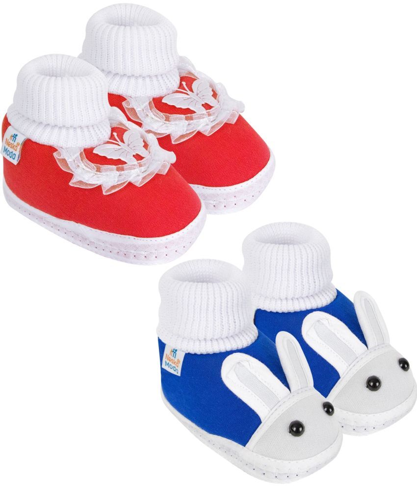     			Neska Moda - MultiColor  Booties For Baby Boy & Baby Girl 12-18 Months ( Pack of 2 )