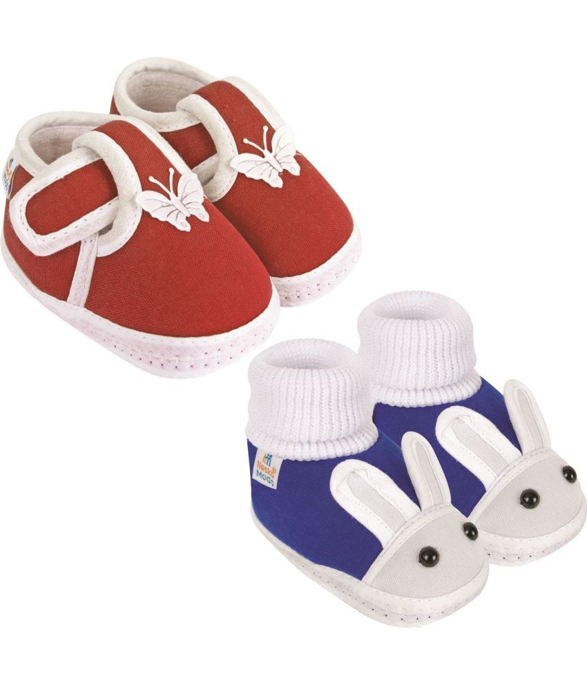     			Neska Moda - MultiColor  Booties For Baby Boy & Baby Girl 12-18 Months ( Pack of 2 )