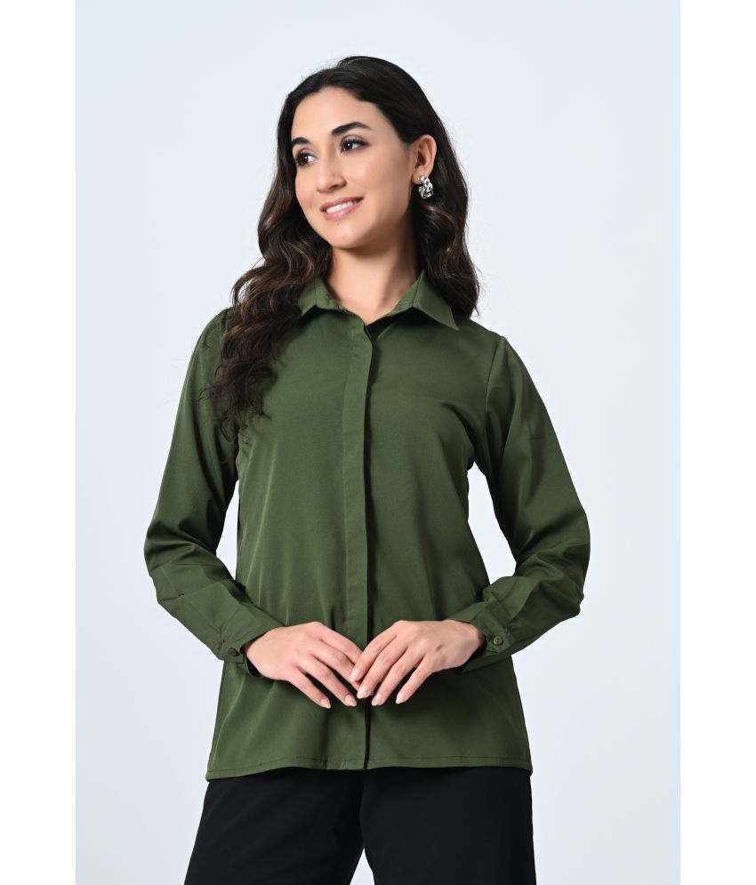     			OTIRA Olive Poly Crepe Shirt - Pack of 1