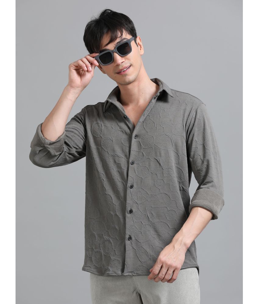     			Paul Street Polyester Relaxed Fit Self Design Full Sleeves Men's Casual Shirt - Grey ( Pack of 1 )