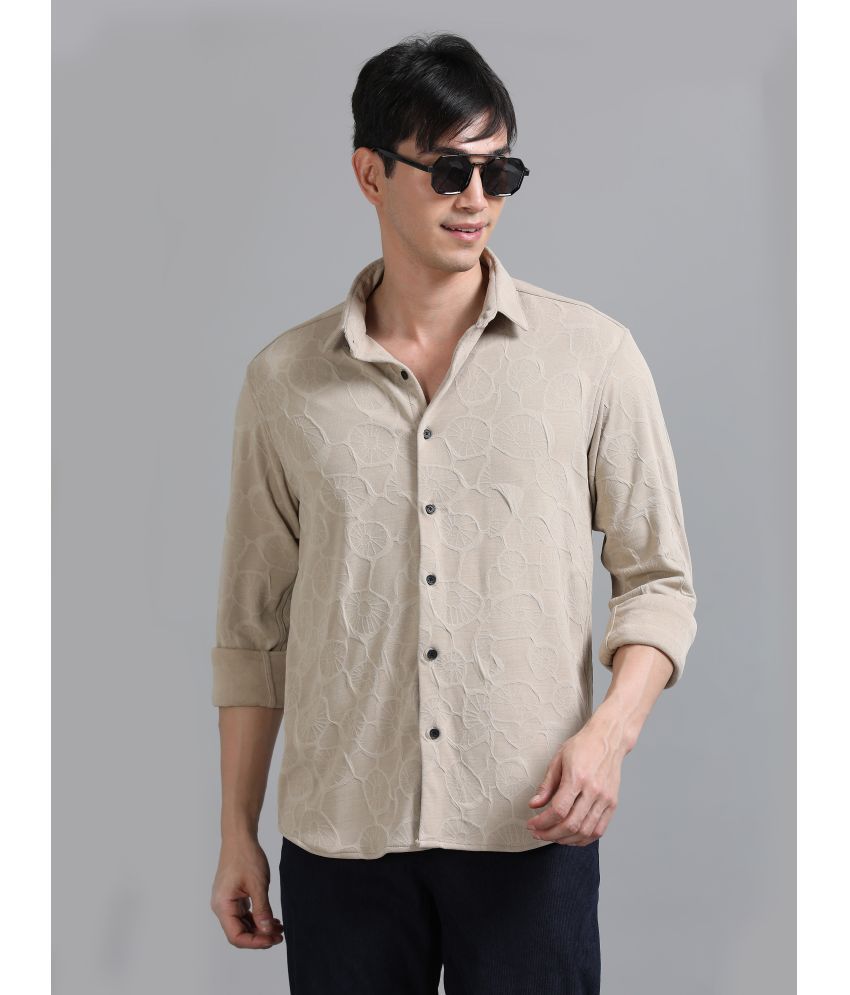     			Paul Street Polyester Relaxed Fit Self Design Full Sleeves Men's Casual Shirt - Brown ( Pack of 1 )