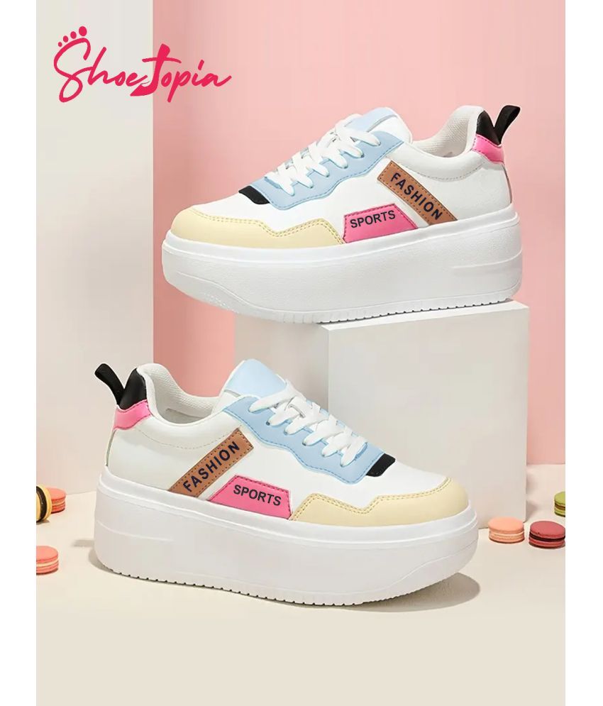     			Shoetopia White Women's Sneakers