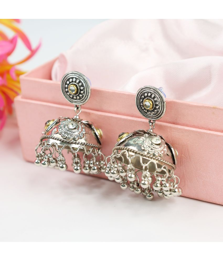     			Unicorn Silver Jhumki Earrings ( Pack of 1 )