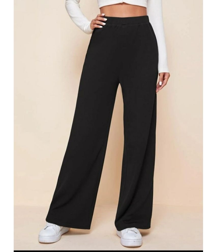     			Broadstar Pack of 1 Polyester Wide Leg Women's Casual Pants ( Black )