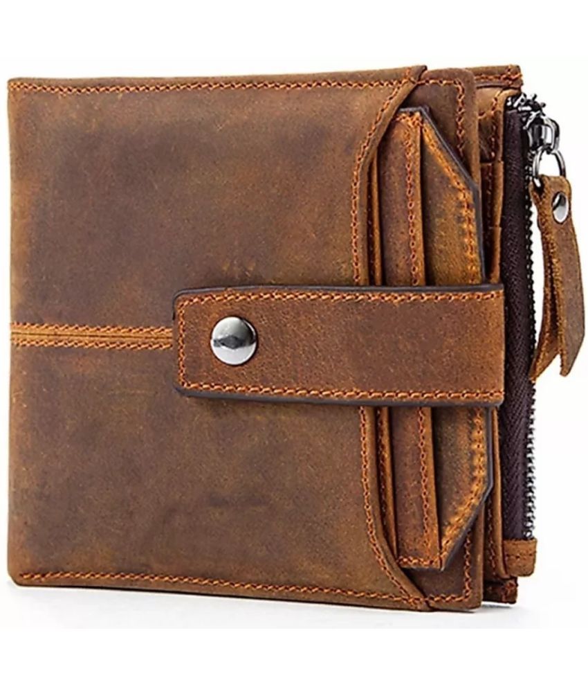     			Classic World 100% Leather Solid Men's RFID Wallet With 10 Slots For Card ( Brown , Pack of 1 )