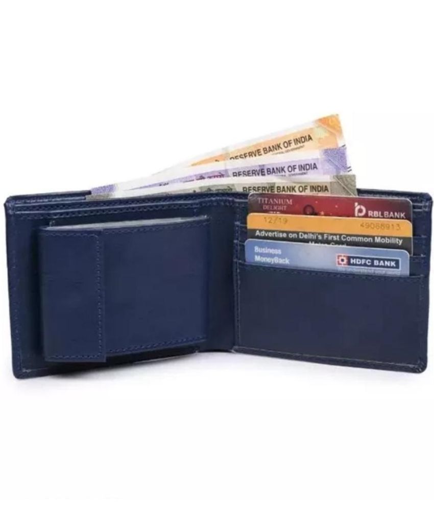     			Classic World PU Printed Men's RFID Wallet With 10 Slots For Card ( Blue , Pack of 1 )