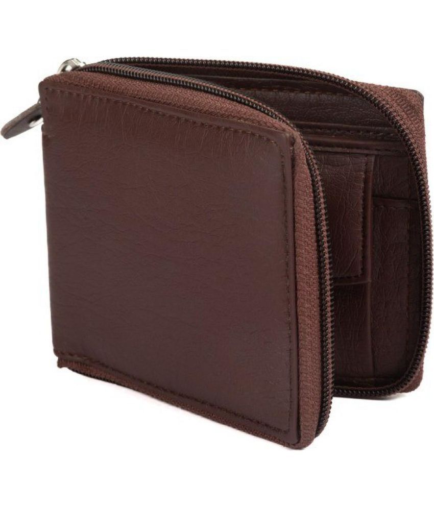     			Classic World PU Printed Men's RFID Wallet With 3 Slots For Card ( Brown , Pack of 1 )