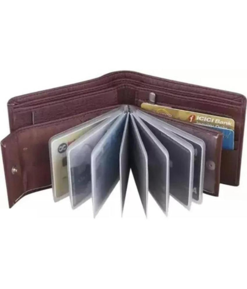     			Classic World PU Printed Men's RFID Wallet With 10 Slots For Card ( Brown , Pack of 1 )