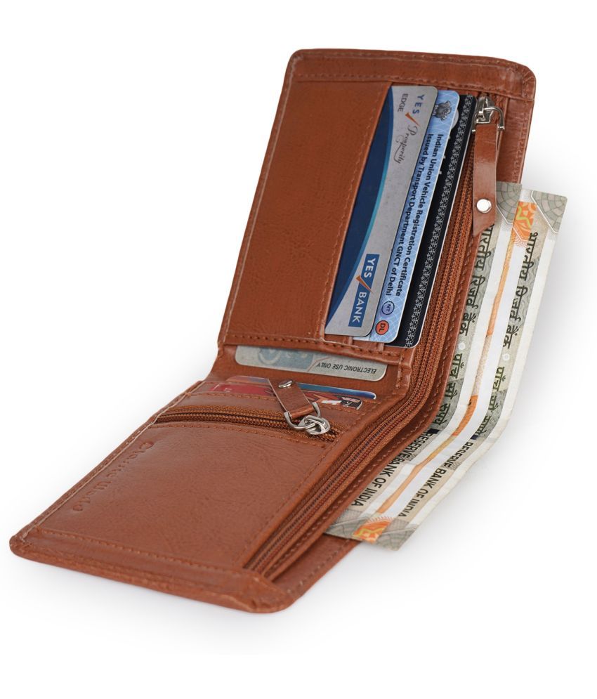     			Classic World PU Self Design Men's RFID Wallet With 6 Slots For Card ( Tan , Pack of 1 )