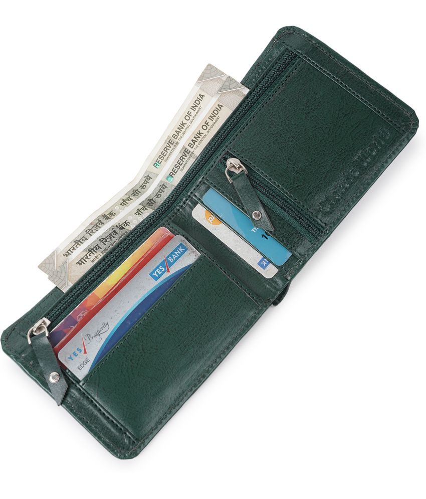     			Classic World PU Self Design Men's RFID Wallet With 6 Slots For Card ( Green , Pack of 1 )