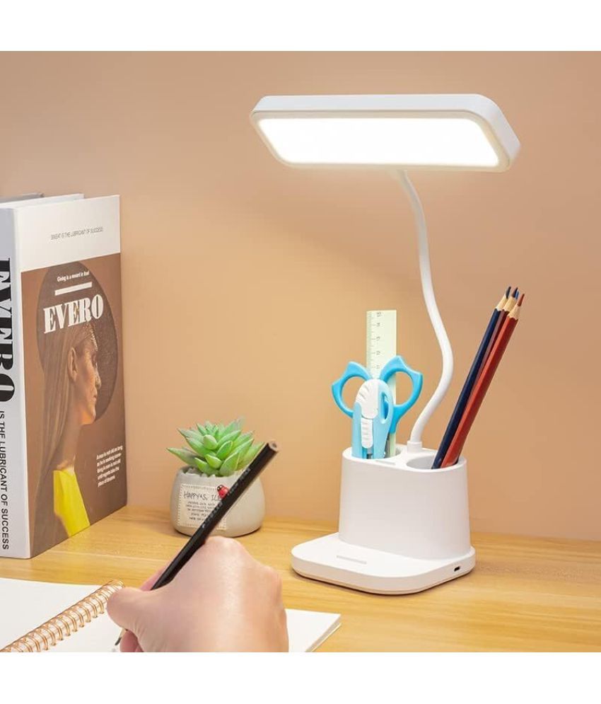     			FIRSTLIKE White Study Table Lamp ( Pack of 1 )