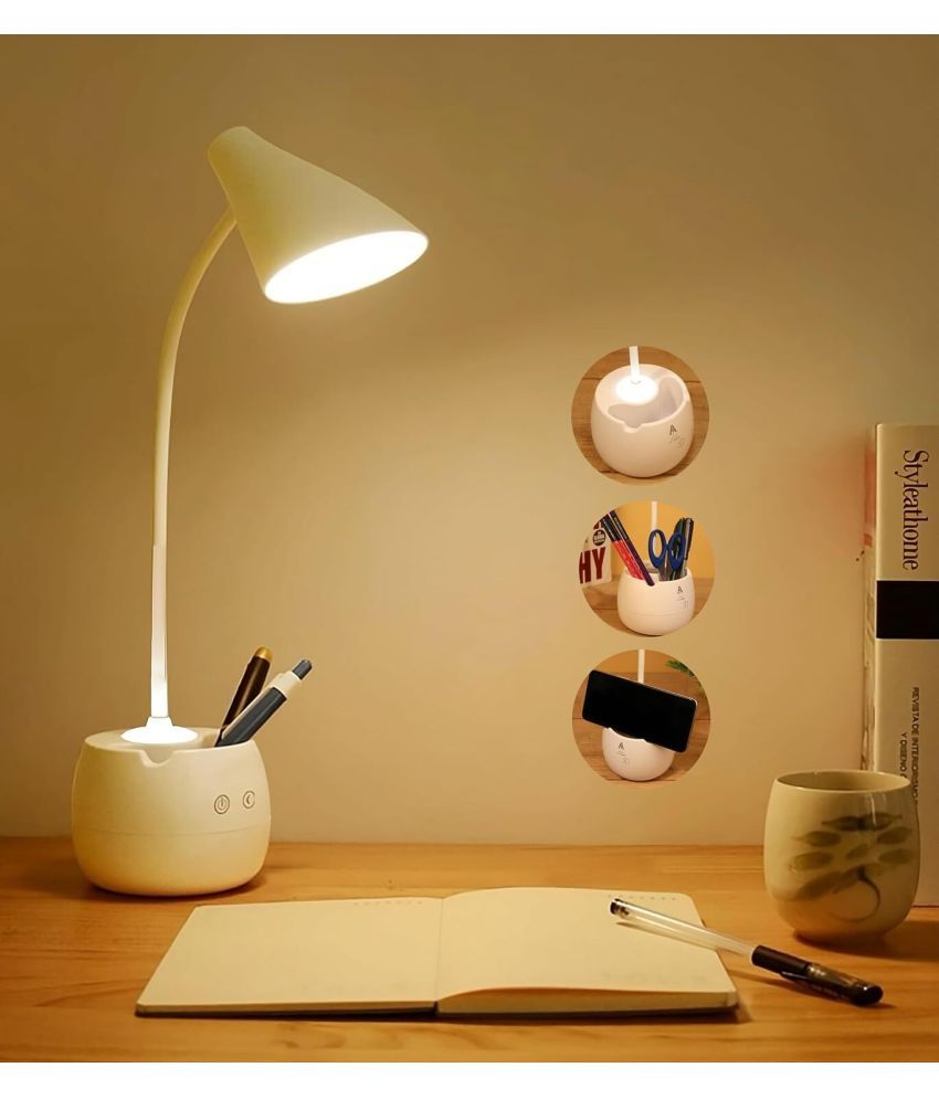     			FIRSTLIKE White Study Table Lamp ( Pack of 1 )