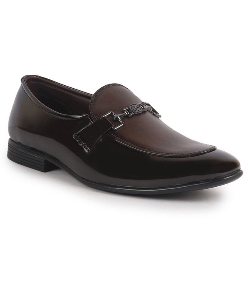     			Fausto Brown Men's Slip On Formal Shoes