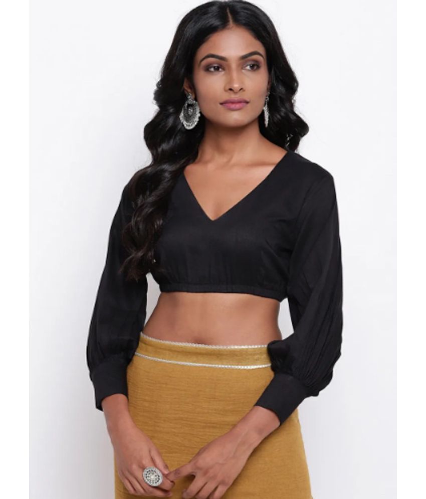     			Kulfi Black Cotton Blend Women's Regular Top ( Pack of 1 )