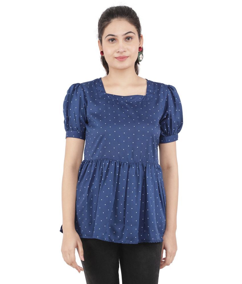     			Kulfi Blue Polyester Women's Peplum Top ( Pack of 1 )