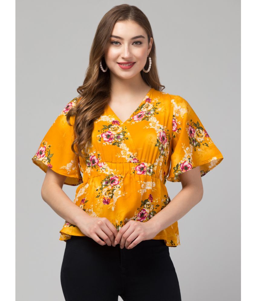     			Kulfi Yellow Polyester Women's Regular Top ( Pack of 1 )