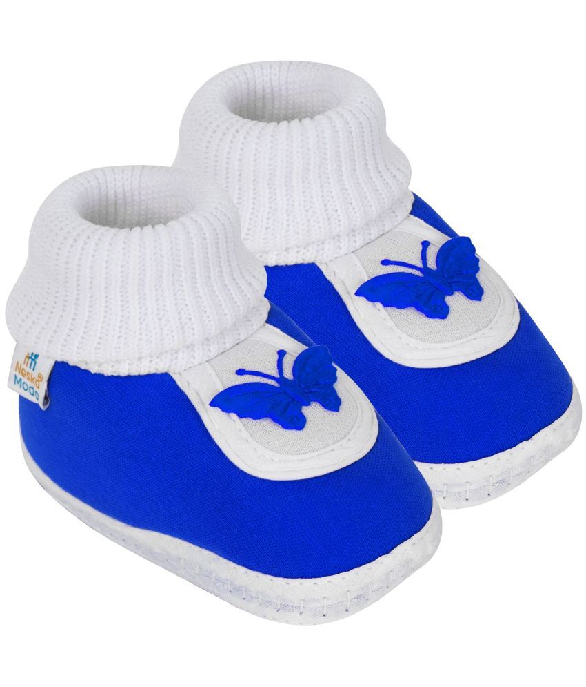     			Neska Moda - Blue Booties For Baby Boy & Baby Girl 12-18 Months ( Pack of 1 )