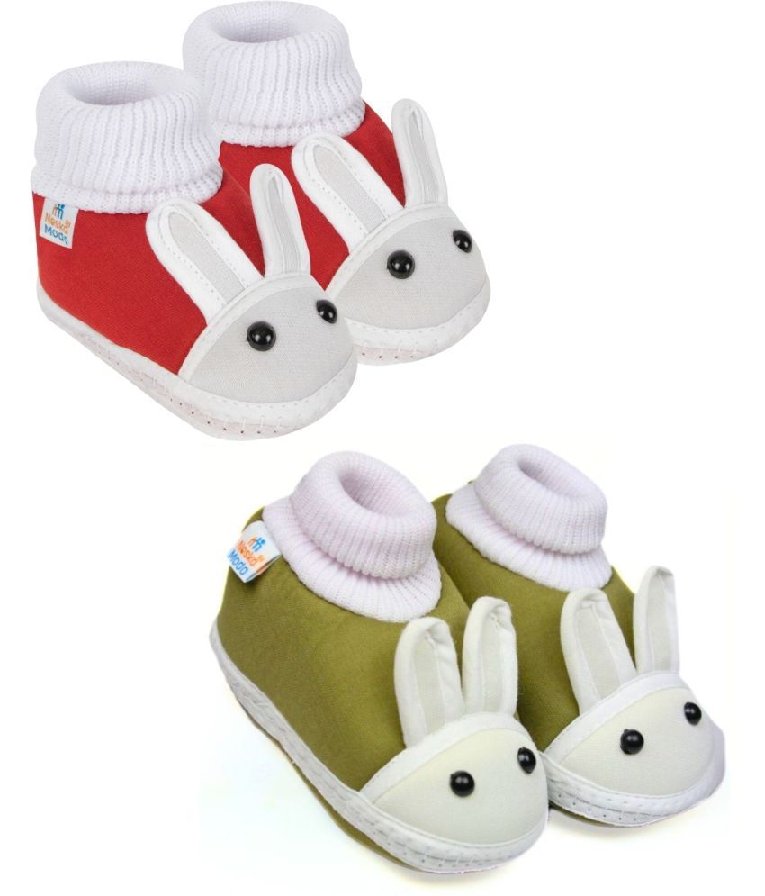     			Neska Moda - MultiColor  Booties For Baby Boy & Baby Girl 6-12 Months ( Pack of 2 )