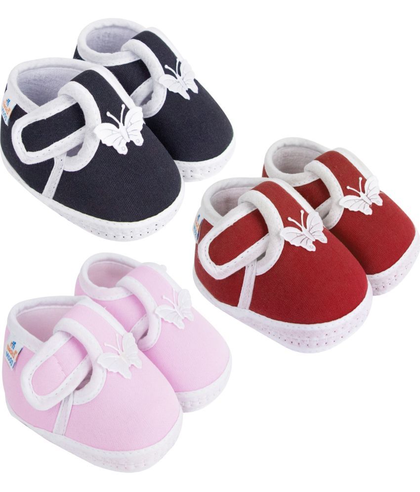     			Neska Moda - MultiColor  Booties For Baby Boy & Baby Girl 0-6 Months ( Pack of 3 )