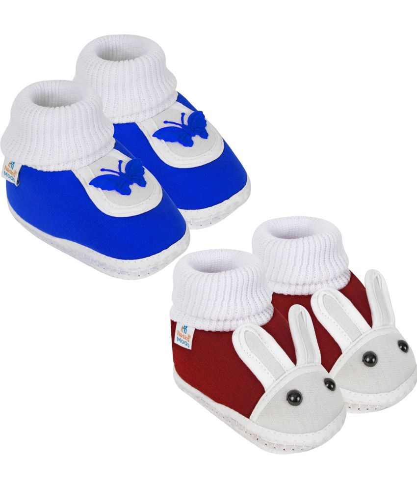     			Neska Moda - MultiColor  Booties For Baby Boy & Baby Girl 0-6 Months ( Pack of 2 )