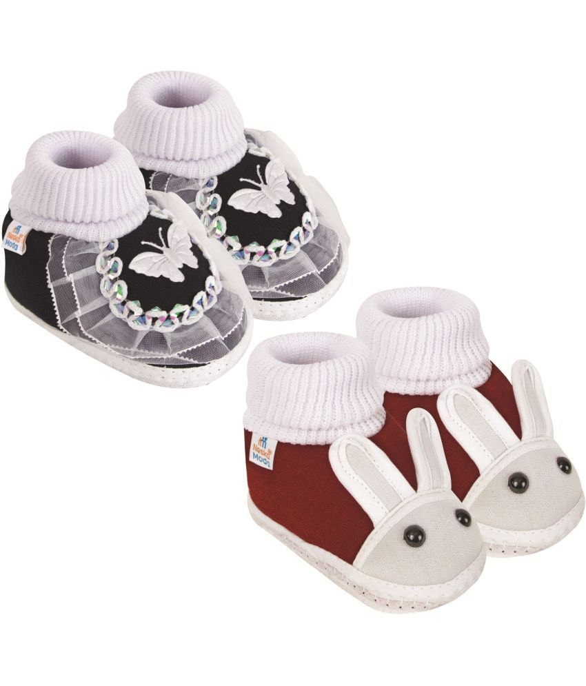     			Neska Moda - MultiColor  Booties For Baby Boy & Baby Girl 0-6 Months ( Pack of 2 )