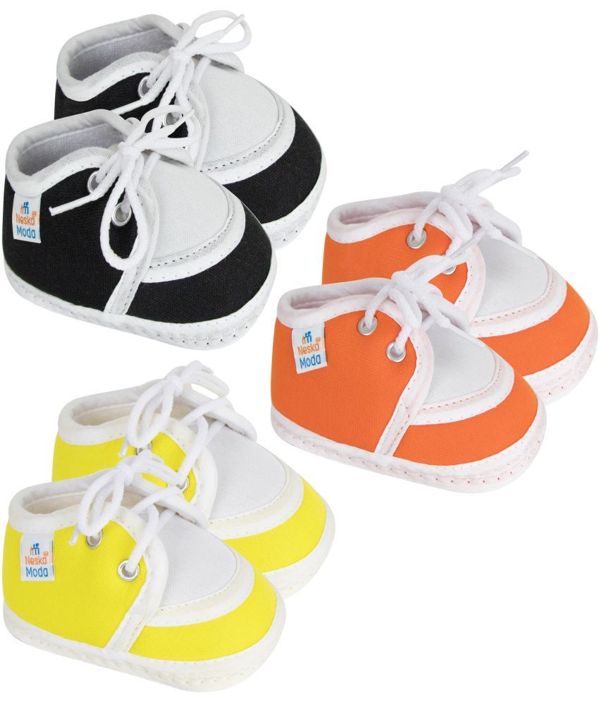     			Neska Moda - MultiColor  Booties For Baby Boy & Baby Girl 6-12 Months ( Pack of 3 )