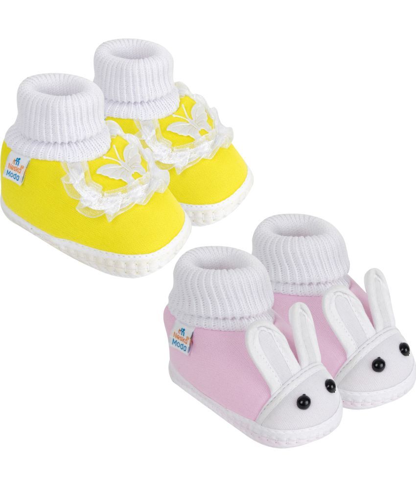     			Neska Moda - MultiColor  Booties For Baby Boy & Baby Girl 0-6 Months ( Pack of 2 )