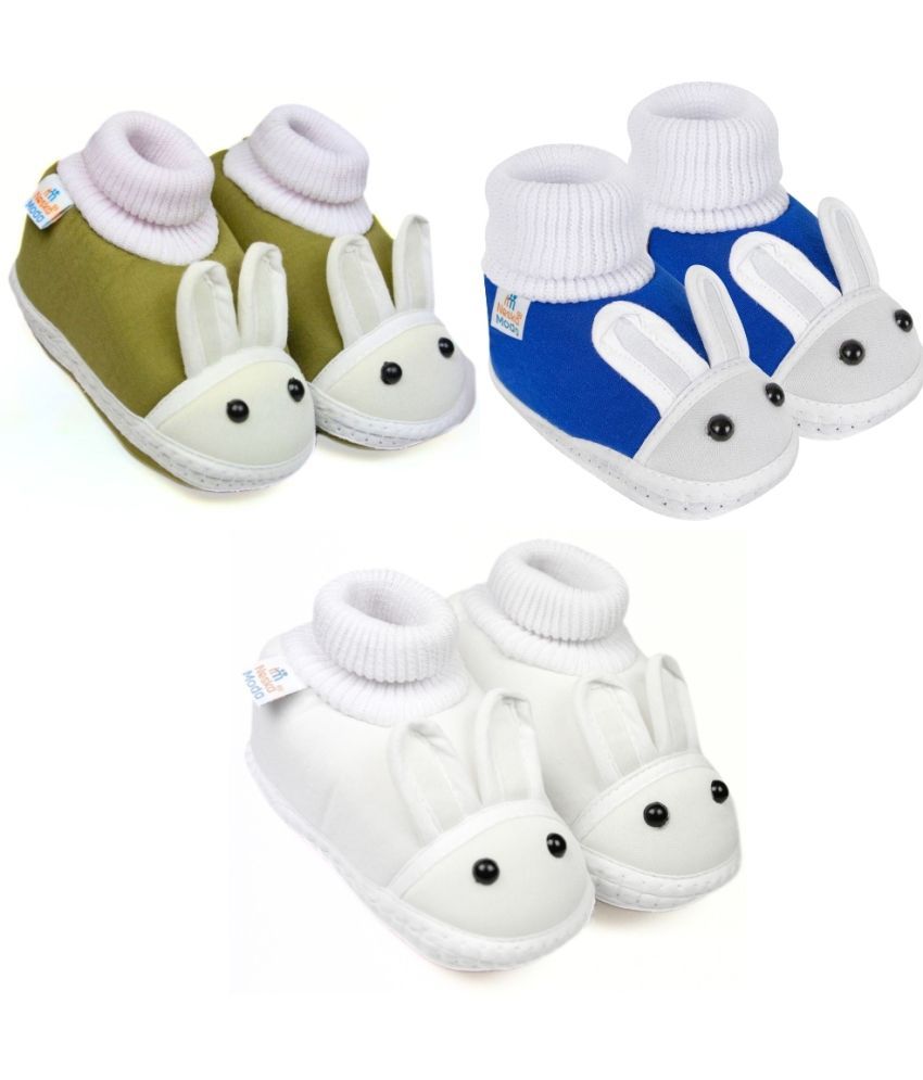     			Neska Moda - MultiColor  Booties For Baby Boy & Baby Girl 6-12 Months ( Pack of 3 )