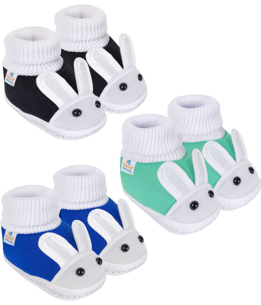     			Neska Moda - MultiColor  Booties For Baby Boy & Baby Girl 0-6 Months ( Pack of 3 )