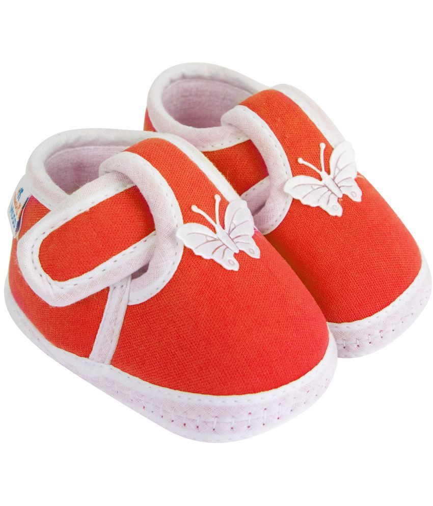     			Neska Moda - Red Booties For Baby Girl 0-6 Months ( Pack of 1 )