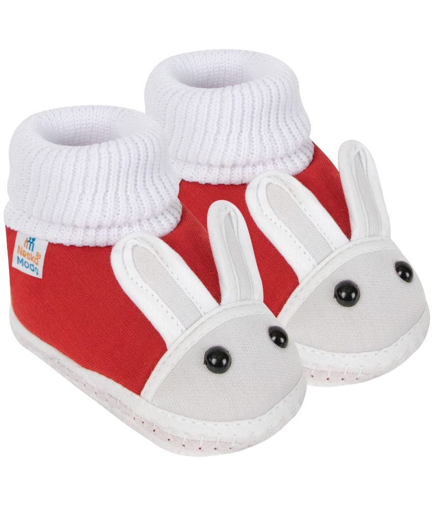     			Neska Moda - Red Booties For Baby Boy & Baby Girl 12-18 Months ( Pack of 1 )