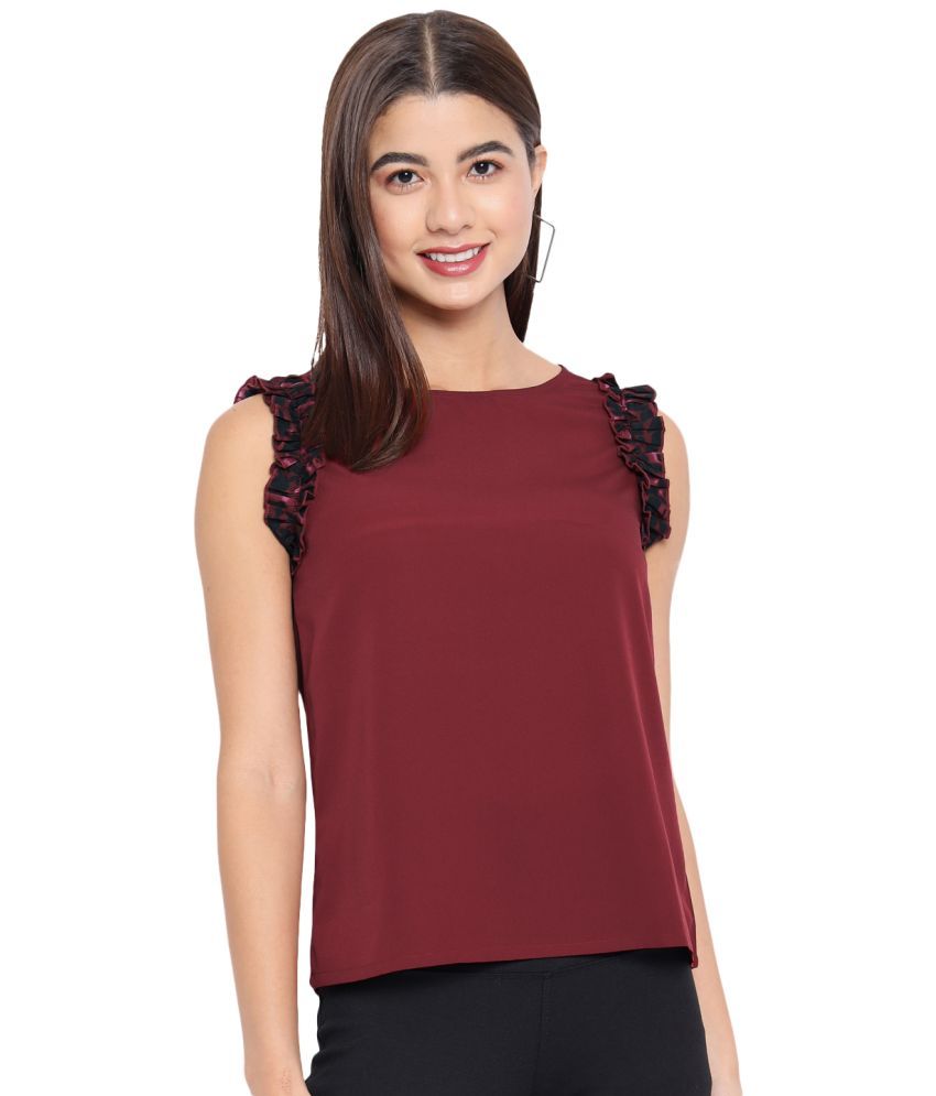     			OTIRA Maroon Crepe Women's Regular Top ( Pack of 1 )