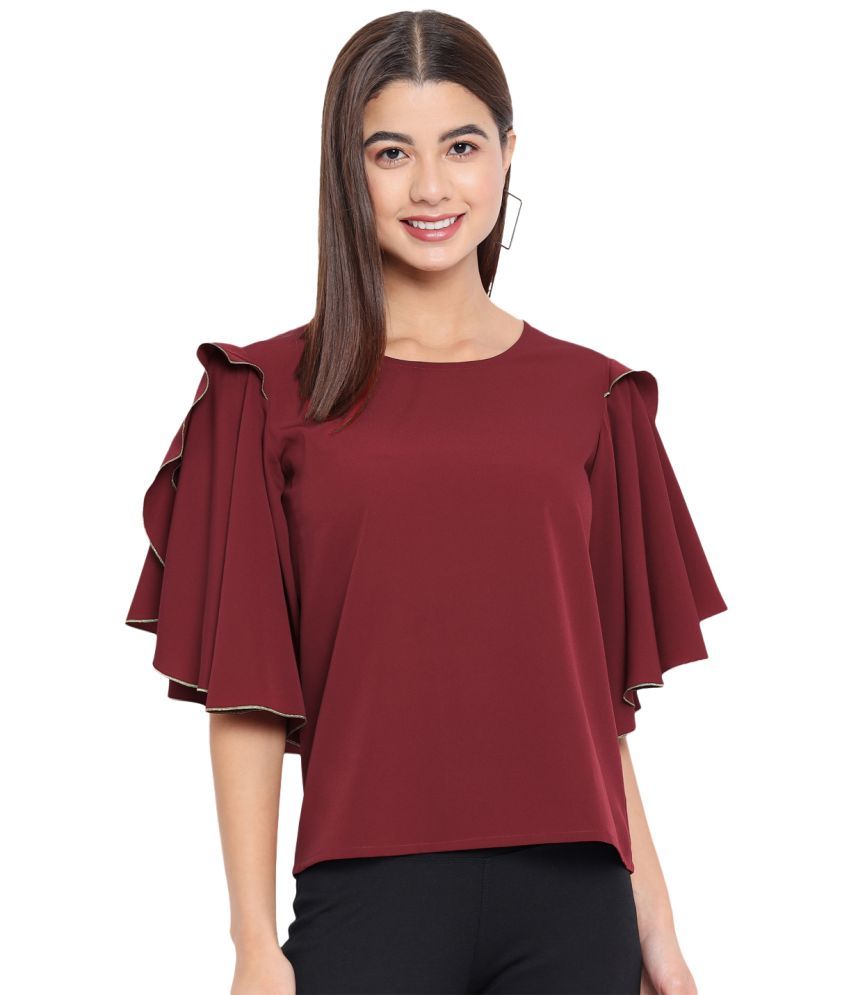     			OTIRA Maroon Crepe Women's Regular Top ( Pack of 1 )