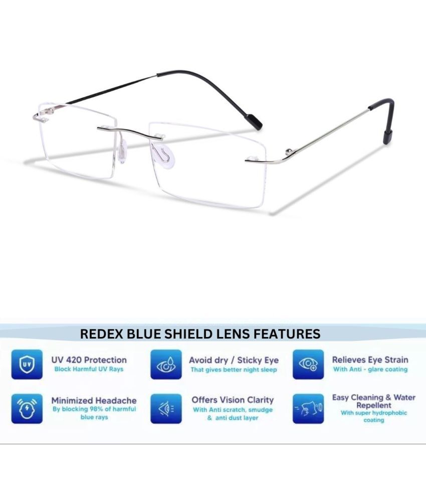     			Redex Rectangle Rimless Reading Glasses