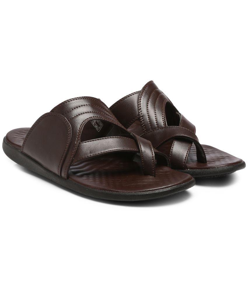     			Unisoft Brown Men's Massage Flip Flop